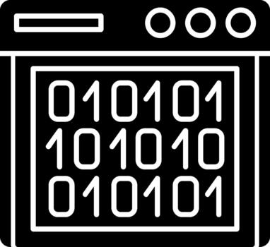 sencillo binario código icono obra de arte para sitio web diseño sólido vector