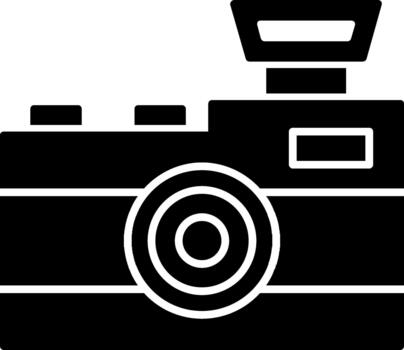sencillo cámara icono obra de arte para sitio web diseño sólido vector