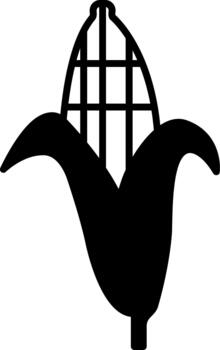 Corn Design Symbol for Mobile App Interfaces Solid vector
