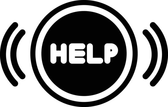 emergency help button device for elder technology icon solid style vector