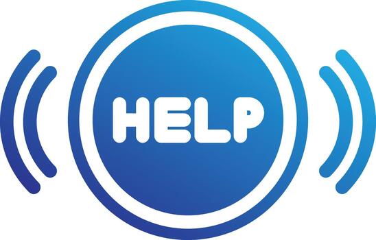 emergency help button device for elder technology icon solid gradient style vector