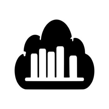 Cloud computing data analytics bar chart icon concept vector