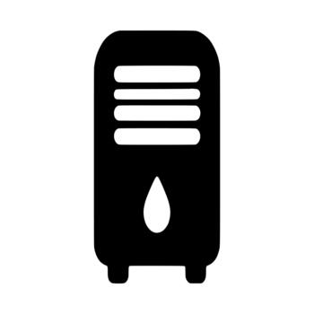 Computer tower case icon with liquid cooling system indicator vector