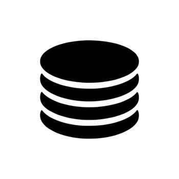 Database storage stack icon representing server data management tech vector