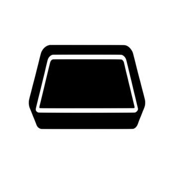 Simple rectangular tray container icon vector