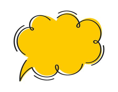 hinchado nube habla burbuja garabatear vector
