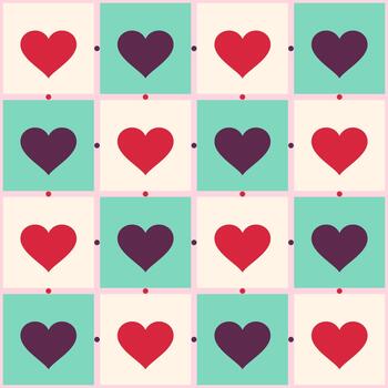 Patchwork Quilt Hearts Pattern vector