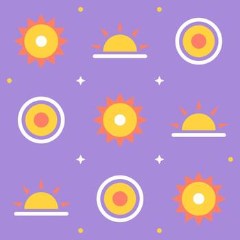 Boho Suns Repeat Pattern vector
