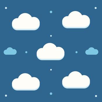 Fluffy White Clouds Repeat Pattern vector
