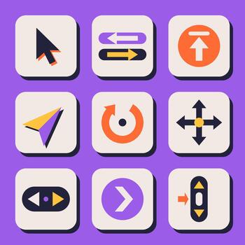 Cursor Pointer and Navigation Arrows vector