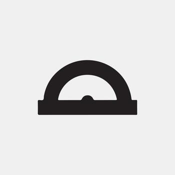 Precision Angle Measuring Protractor Solid Icon for Geometry Drafting Math and Technical Drawing vector
