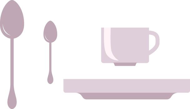 tableware, schematic representation, spoon vector