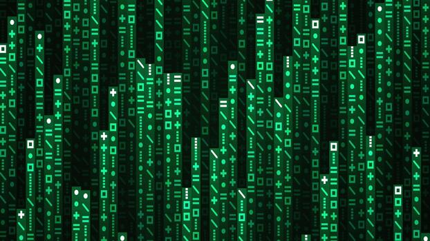cyber matrice binaire hex Les données courant chute code boucle video