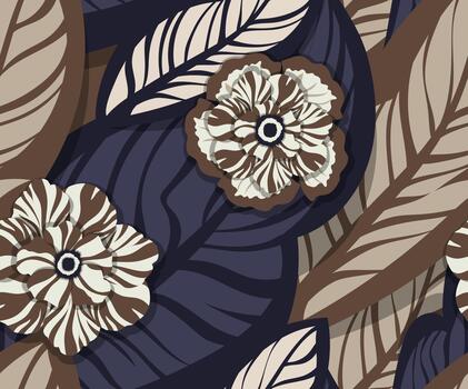 Seamless abstract pattern. Flowers pattern vector