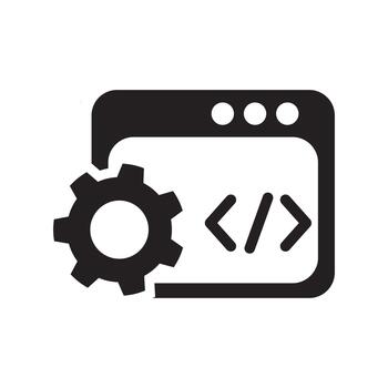 Coding Setting and Programming Interface Icon for Modern Web Development vector