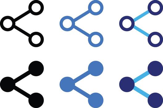 share icon set. connected node network graphic elements vector