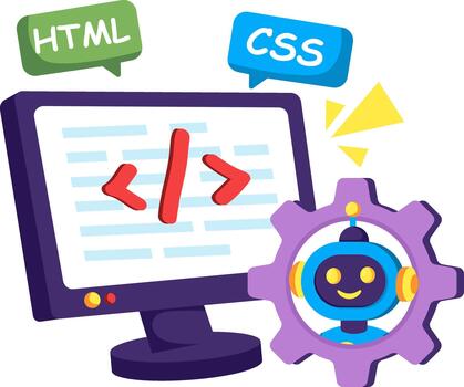 AI Web Development and Software Coding vector