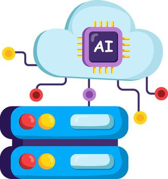 ai nube informática y datos servidor almacenamiento vector