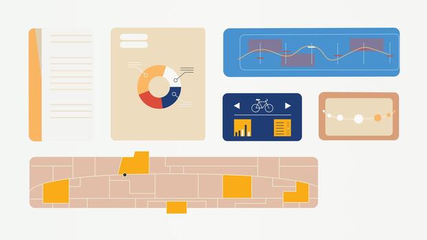 Business Data Analytics Dashboard Visualization for Performance Tracking vector