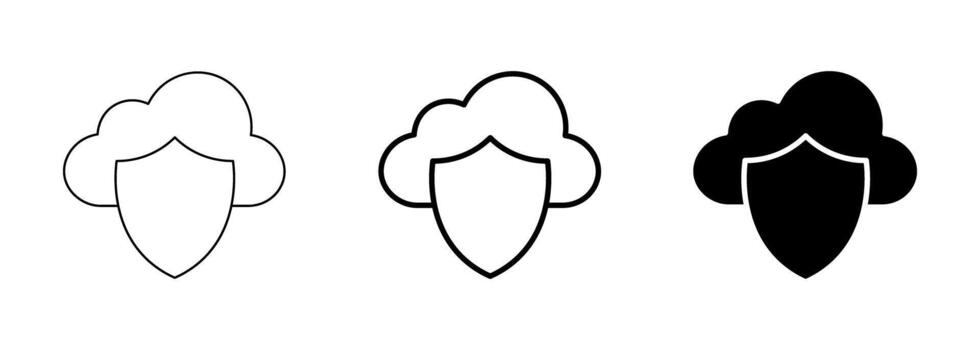 Cloud security icon set vector