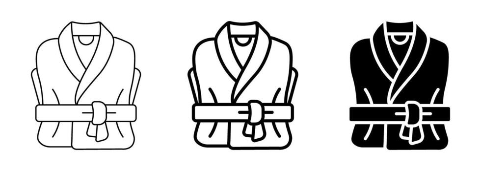 Bathrobe icon set vector