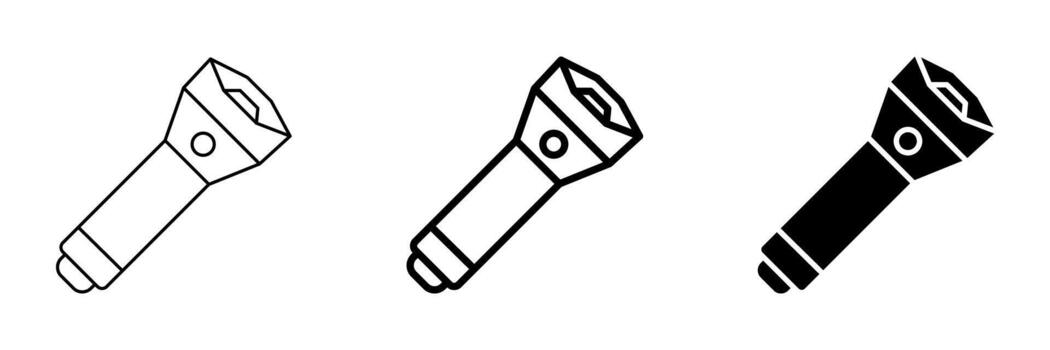 Flashlight icon set vector