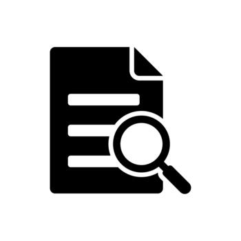 Document search icon vector