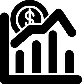 Data Analysis Line Art Symbol for Interface Design Solid vector