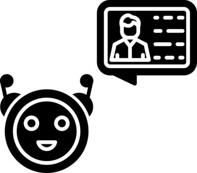 distintivo chatbot símbolo para creativo proyectos sólido vector