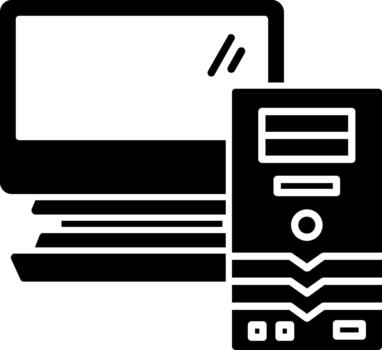creativo computadora símbolo obra de arte para digital interfaces sólido vector