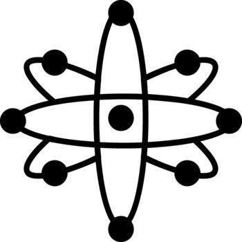 átomo original icono para diseño proyectos sólido vector