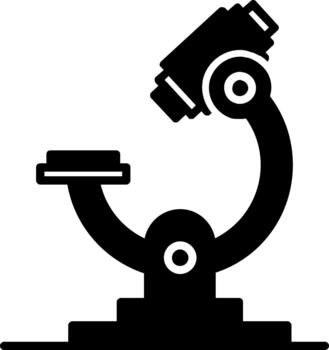 Simple Microscope Icon Artwork for Website Design Solid vector