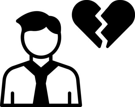 Broken Heart Creative Element for Interface Projects Solid Icon vector