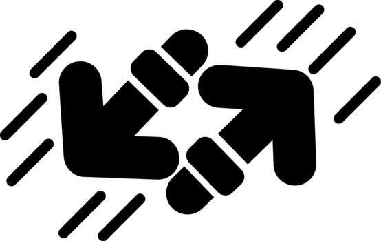 Split Visual Icon for Websites and Applications Solid vector