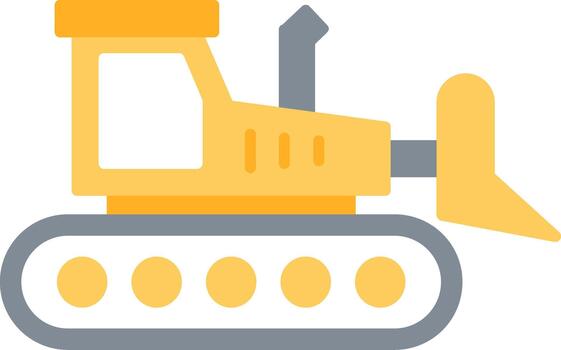 Bulldozer Creative Element for Interface Projects Flat vector