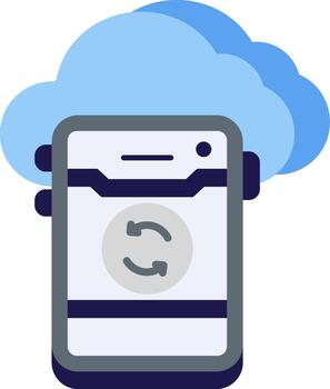 cloud sync backup server storage Flat vector