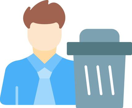 user trash bin delete remove Flat vector