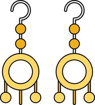 Earring Creative Element for Interface Projects line filled vector