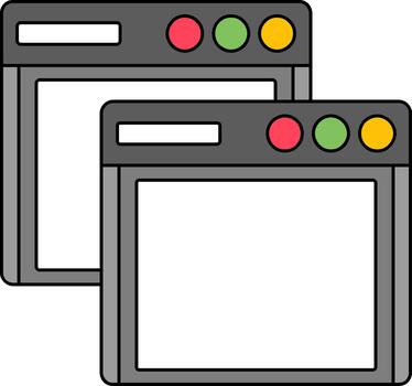 Windows Creative Element for Interface Projects line filled vector