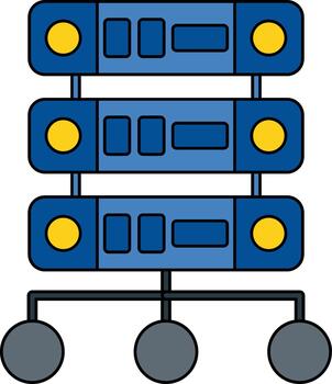 server rack hosting data vector