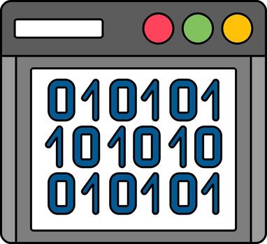 Simple Binary Code Icon Artwork for Website Design line filled vector