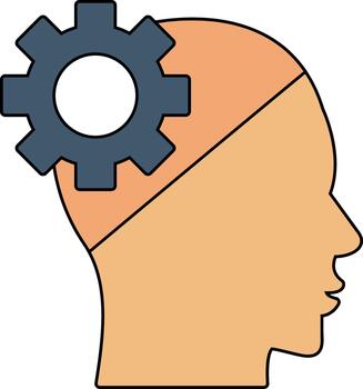 Thinking Creative Element for Interface Projects line filled vector