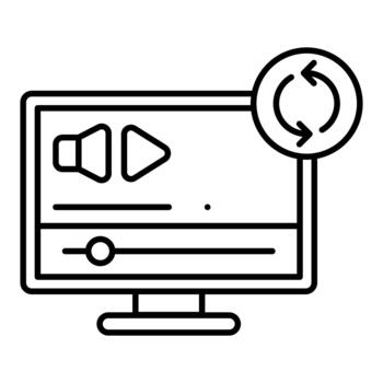 Loop Playback Line Icon vector