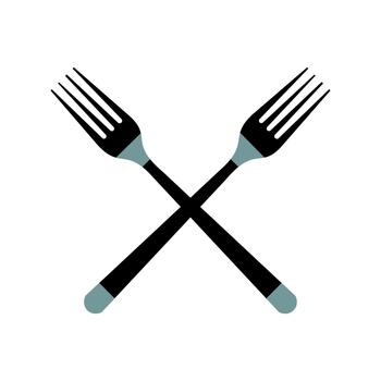 tenedor cruzado implementar diseño mostrando oscuro comida hardware vector