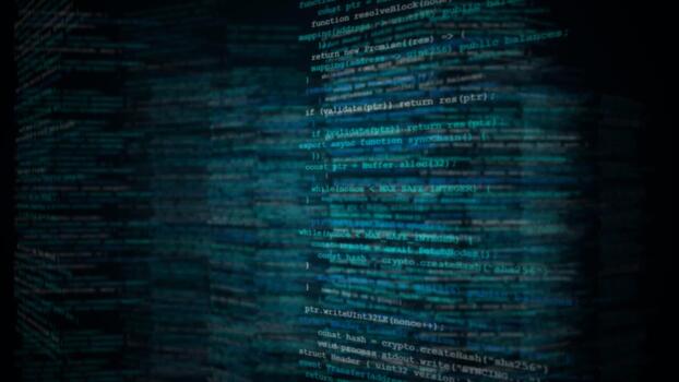 Abstract Digital Programming Code and Data Stream Background. video