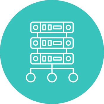 servidor estante hospedaje datos backend línea multi circulo vector