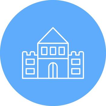 castillo creativo elemento para interfaz proyectos línea multi circulo vector