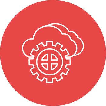 cloud computing server remote hosting Line Multi Circle vector