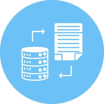 base de datos sql mesas almacenamiento registros glifo multi circulo vector