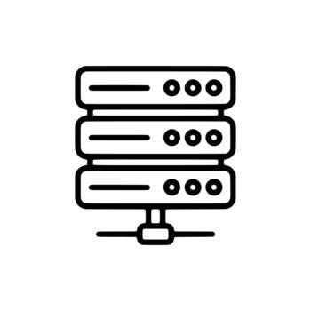 Outline Database Server Computer Network Storage Rack Icon vector